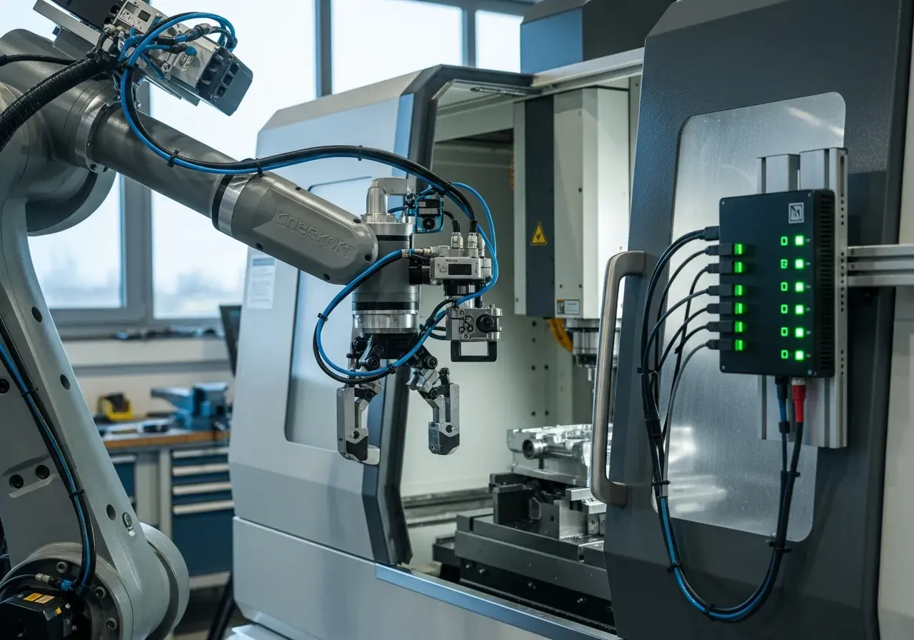 Industrial robot with visible sensors