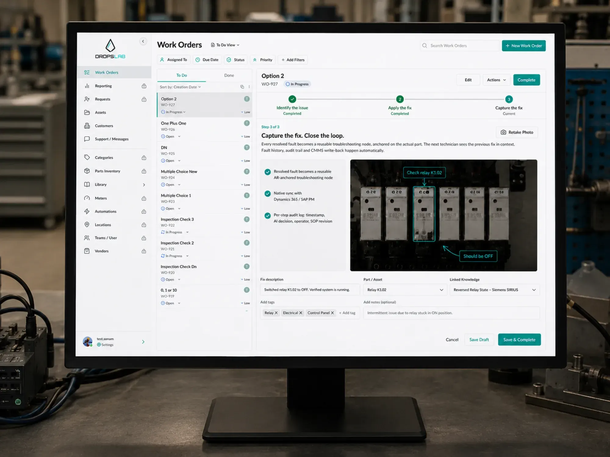 Knowledge capture and CMMS write-back